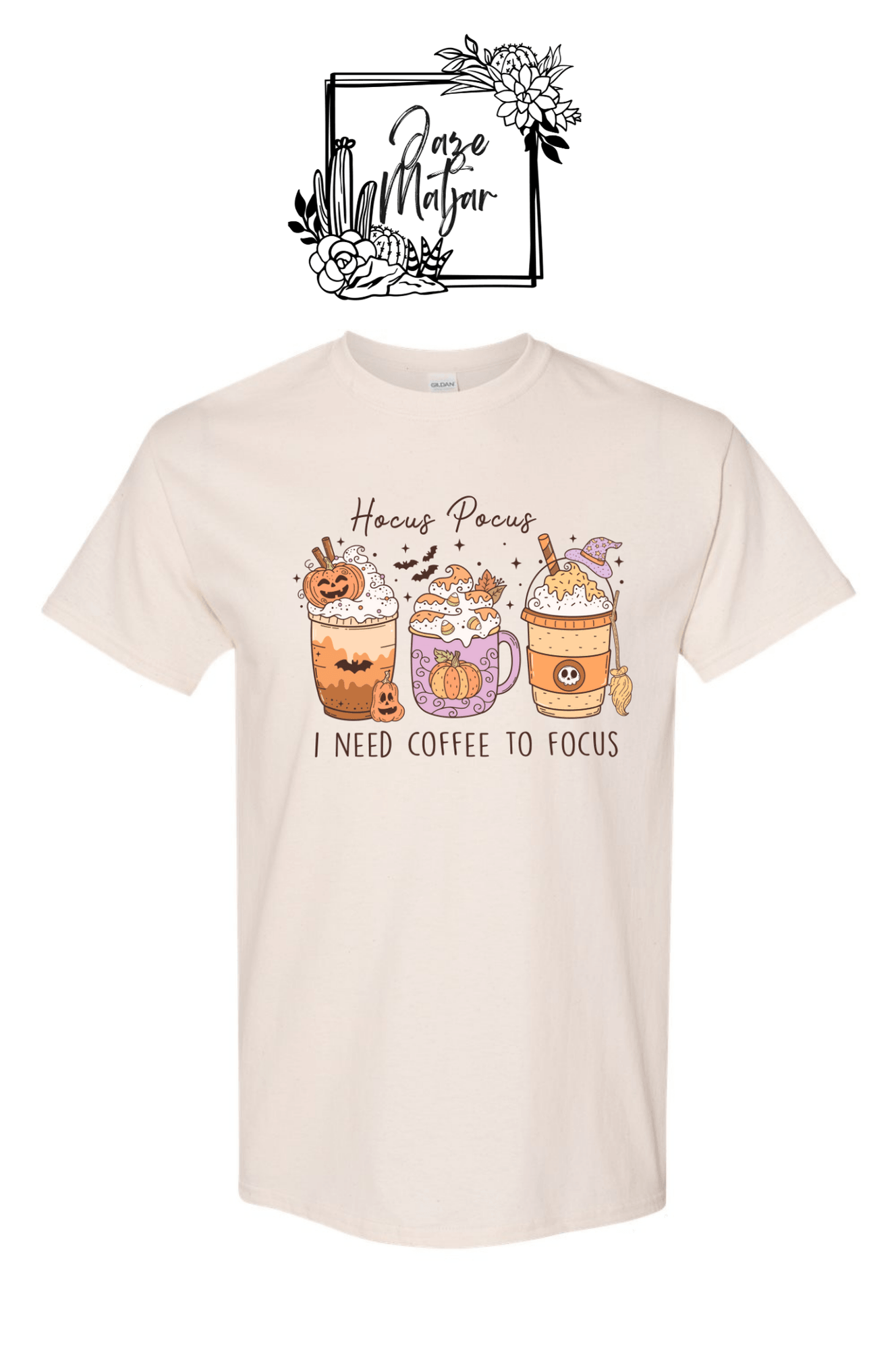 Hocus Pocus I Need Coffee to Focus Cotton T-Shirt