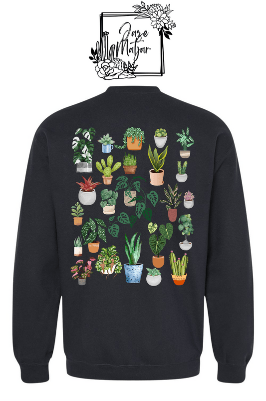 Plant Lover Softstyle Midweight Crewneck Sweatshirt with Front & Back Design